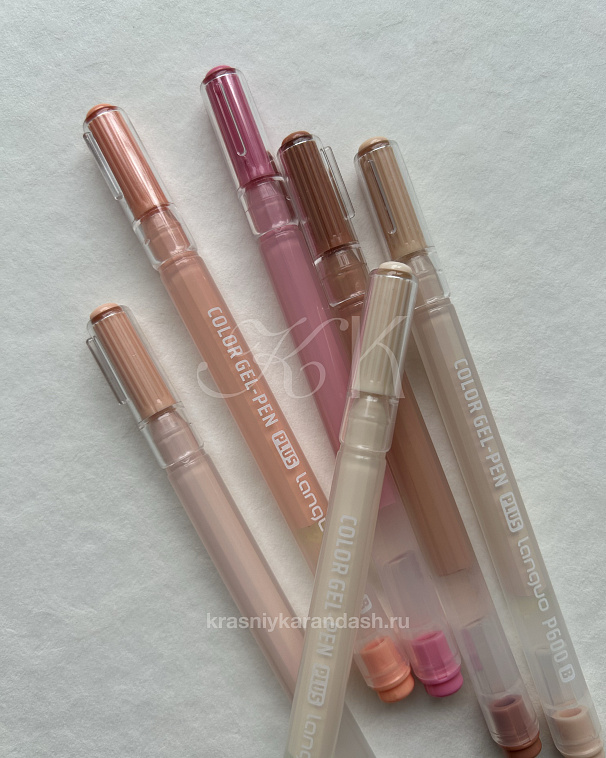 Набор акриловых ручек Languo Plus 1 мм, 6 цв, пудра 606x758